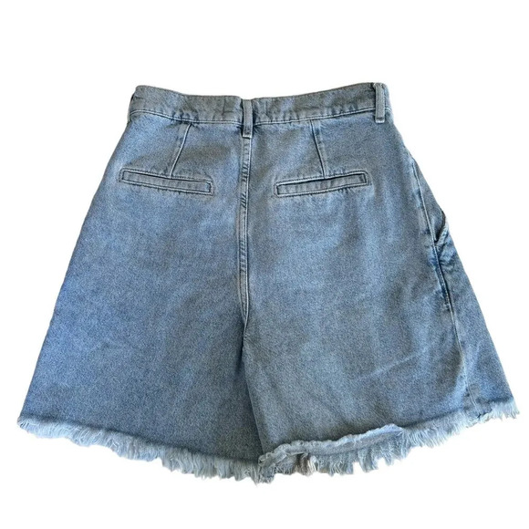 Free People Venice Culotte Denim Short Jorts in Washed Blue High-waisted Size 27 - Picture 7 of 10